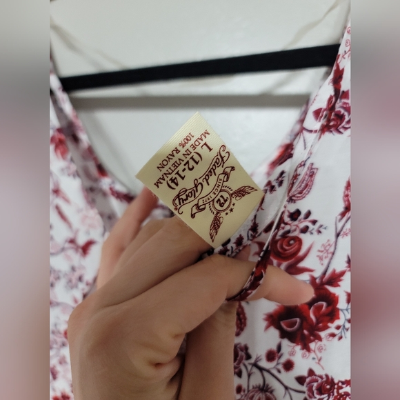 NWT Faded Glory Merlot Tunic Blouse with cross back Size L 100% Rayon - Picture 12 of 12